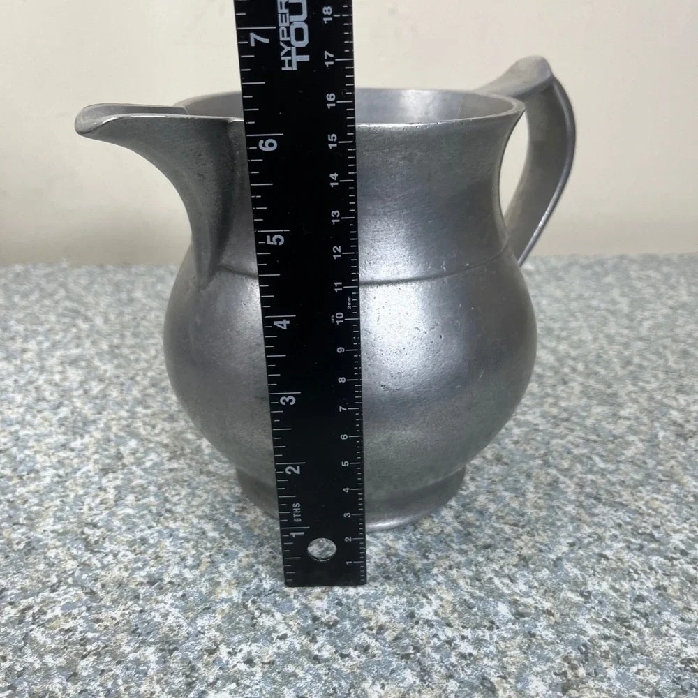 Wilton Armetale Pitcher Columbia PA USA Pewter Matte Silver Farmhouse Decor 6in